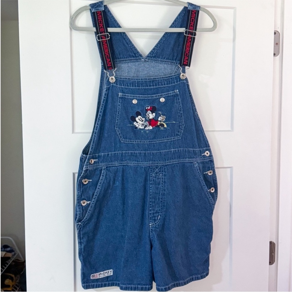 Vintage 90s Disney Mickey and Minnie Mouse Denim Overalls